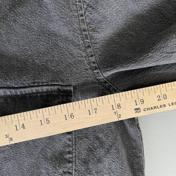 Levi's Western Shirt Top Womens Small Black Washed Denim Pearl Snap Long Sleeve - Picture 10 of 11